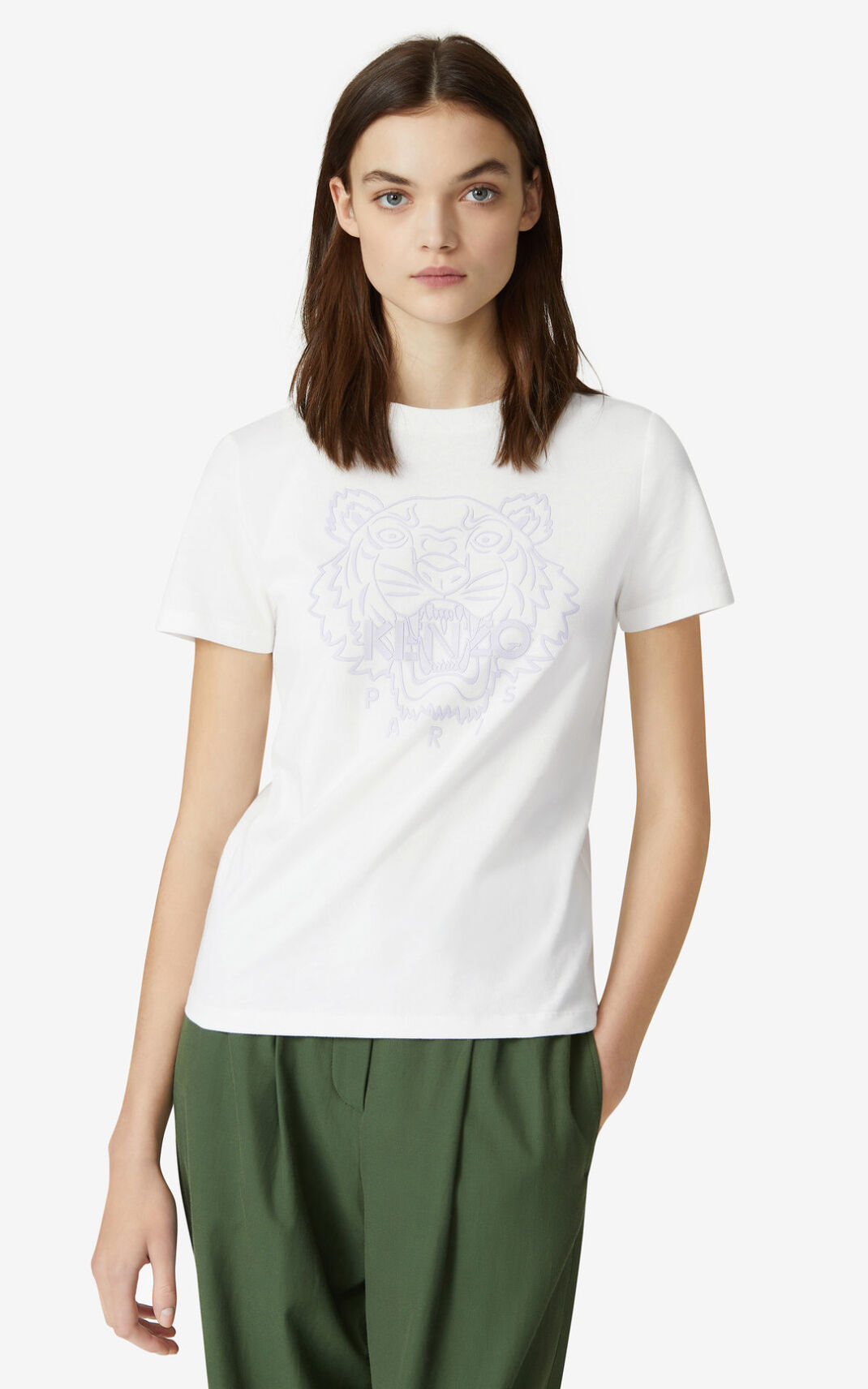 T Shirt Kenzo Femme Tiger Blanche RPCVZ-6394